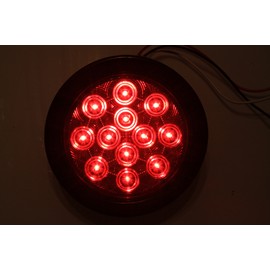 4 RED LENS 4" ROUND LED STOP TURN TAIL LIGHT INCLUDES LIGHT, GROMMET, PLUG TRUCK TRAILER
