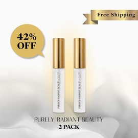 Purely Radiant Beauty Viral Lash & Brow Growth Serum – Organic, Vegan, Prostaglandin-Free – Thicker Longer Lashes – Castor + Rosemary Oil – TikTok Favorite- 53K+ Sold:_2 Packs
