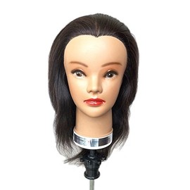 Diana 1-14-16" Dark Brown 100% Human Hair Cosmetology Mannequin Manikin Training Head16-18" Dark Brown 100% Human Hair Cosmetology Mannequin Manikin Training Head