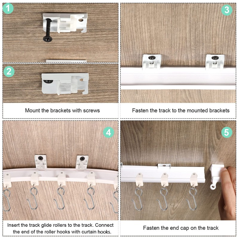 Curved Ceiling Curtain Track Bendable Mount for Curtain Rail Bunk