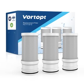 Vortopt NSF certificado de reemplazo para el agua del grifo T1-ACF/T2-ACF, 6 meses de vida útil, reduce el cloro, sabor y olor T1/T2 Filter（Pack of 3）