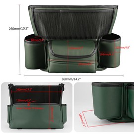 OtpOutopa Car Handbag Holder Between Seats, PU Leather Large Capacity Car Purse Holder for Front Seat, Seat Back Net Bag Double-sided Tissue Storage Handbag Holder Car Accessories (Black)