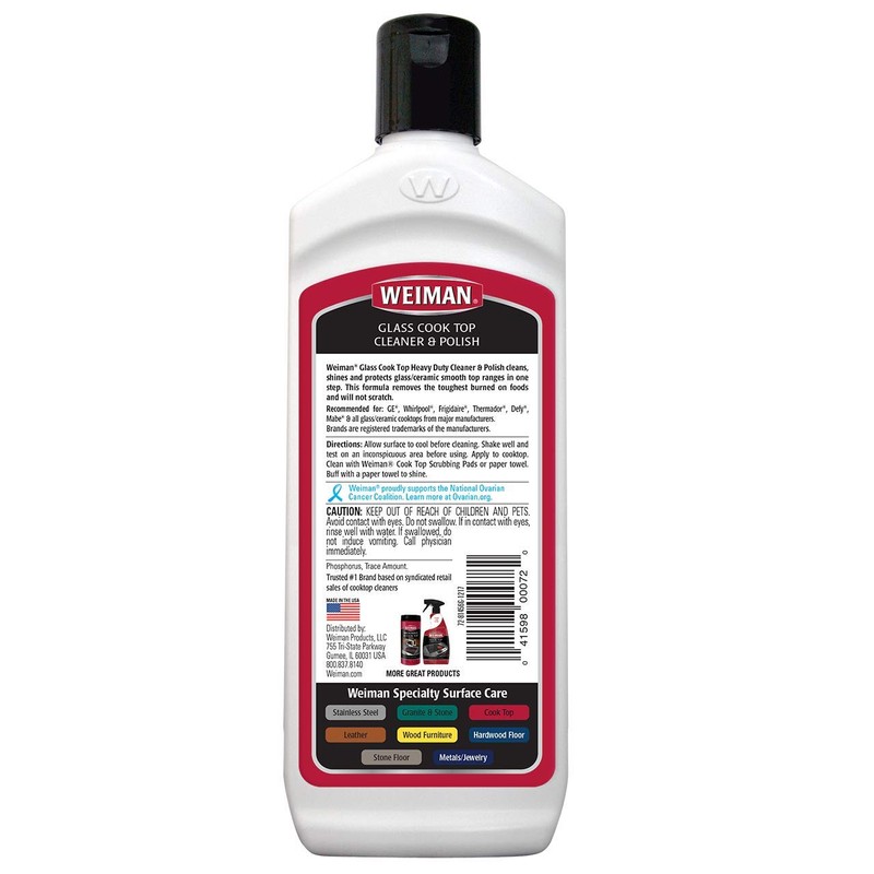 Weiman Glass Cooktop Heavy Duty Cleaner & Polish - Shines
