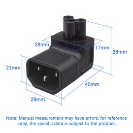 JORINDO IEC 320 C14 to C5 AC Adapter, 10A 125V IEC 3Pole Male to Mickey Mouse 3Pole Female Power Adapter,C5 to C14 AC Converter for Mickey Mouse Laptop Receptacle Converter
