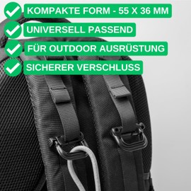 6 Pcs D Shape Plastic Carabiner Hook Brown Molle Carabiner for Tactical Gear Belt Backpack Keychain Plastic Carabiner Clip Belt Tab ABS Outdoor Hanger Hook