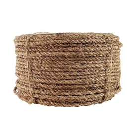 Rope and Cord Three Strand Twisted Natural Manila Hemp Rope - 2 in. x 25 Feet