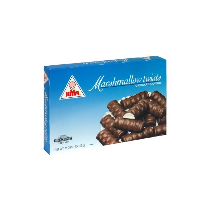 Joyva Marshmallow Twists Chocolate Covered Vanilla, 9-Ounce (Pack of 4)