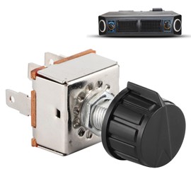 Aramox AC Blower Switch, 12V 3 Speed Air Conditioning Volume Control Universal Rotating Blower Switch
