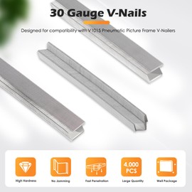 5MM V-Nails 30 Gauge 10.3mm Diameter 5mm Length UNI Hard Wood Type V Nails for V1015 Picture Frame Nailer 4,000 PCS/BOX