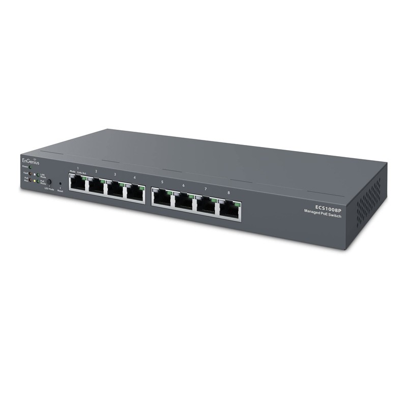 EnGenius Cloud （ECS1008P）｜ 8-Port Gigabit PoE Switch