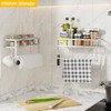 ESOW Paper Towel Holder with Shelf Storage, Adhesive Wall Mount