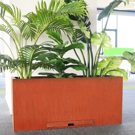 KOL Corten Steel Rectangular Planter Box - 36" Lx12 Wx16 L. Pre-Rusted Weathering Steel Planter, Heavy Duty Rustic Finish Tall Metal Plant Pot, Industrial & Residential Indoor Outdoor Use,Rusty