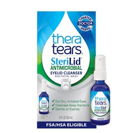 TheraTears SteriLid Limpiador antimicrobiano de párpados y lavado facial, para el cuidado de los ojos, 2 onzas líquidas