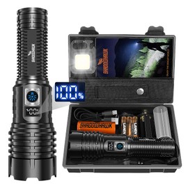Shadowhawk Shadowhawk Taschenlampe LED Aufladbar Extrem Hell, 500000 Lumen Taschenlampen Batteriebetrieben USB, XHM77.2 Taktische Taschenlampe Starke, Wasserdicht Flashlight Torch fr Outdoor Notf?lle Camping