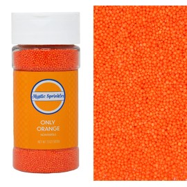 Mystic Sprinkles Solid Color Nonpareils 3.8oz Bottle (Only Orange)