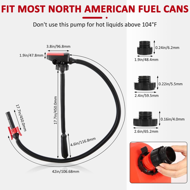 Fuel Transfer Pump, Automatic Portable AA Battery Gas Pump Easy