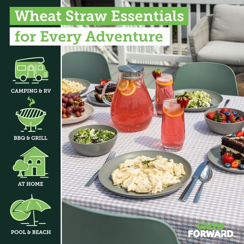 Grow Forward 24-piece Premium Wheat Straw Dinnerware Sets for 8