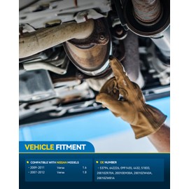 PHILTOP Rear Direct-Fit Catalytic Converter Kit W/Gasket Compatible with Nissan 2007 2008 2009 2010 2011 Versa, 2012 Versa 1.8L Replace# 53794, 642226(EPA Compliant)