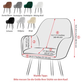 Figarge Chair Cover with Armrest, Stretch Dining Chair Covers, Universal for Dining Room, Kitchen, 1 Piece (Black)
