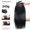 Pobokix Kinky Straight Clip in Hair Extensions Real Human Hair