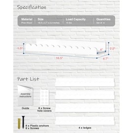 Harwaya Scalloped Nursery Floating Shelves for Wall Set of 4, White Kids Book Shelves Wall Mounted, Cloud Hanging Bookshelf for Baby Toddler Child Girls Boys Room Bathroom Bedroom Toys (Pine Wood)
