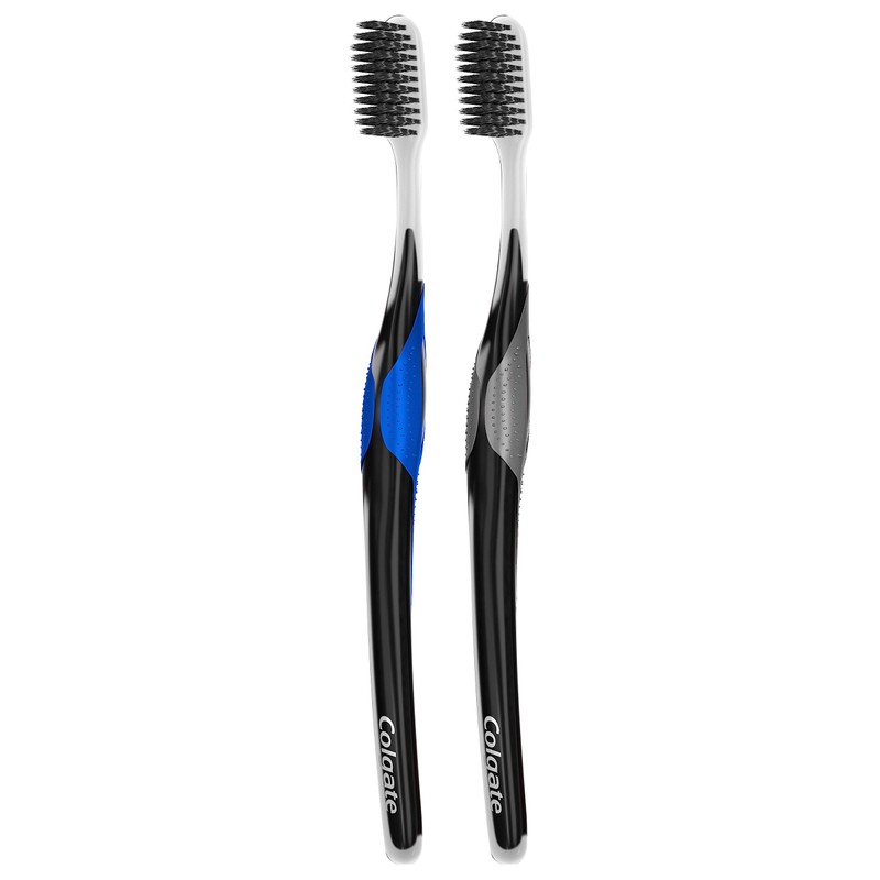 Colgate Gum Health Charcoal Adult Manual Toothbrush, Ultra Soft, 4