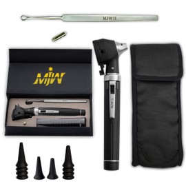 MJW Fiber Optic Mini Otoscope Ear Healthy Tool for Home use with LED Light