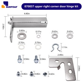 870837 Top Right Door Hinge Kit Replacement Part Compatible with True