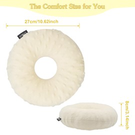 LYMOI Large Ear Piercing Pillow for Side Sleepers with Ear Hole, Donut Pillow for CNH, Ear Guard Protector for Ear Pain, Ear Inflammation Pressure Sores, Ear Guard Pillow Minky Dot.（Beige Yellow）