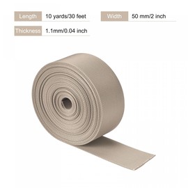 sourcing map Flat Nylon Webbing Strap 2 Inch 10 Yards Champagne for Backpack, Luggage-rack