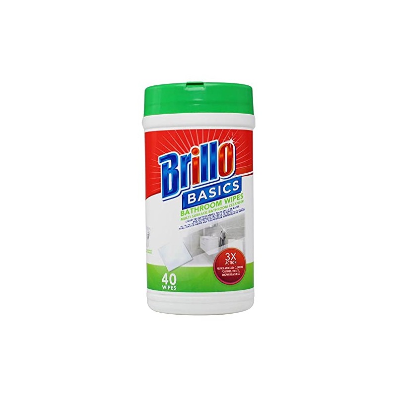 Brillo Basics Multi Surface Bathroom Cleaner Wipes 40 Count