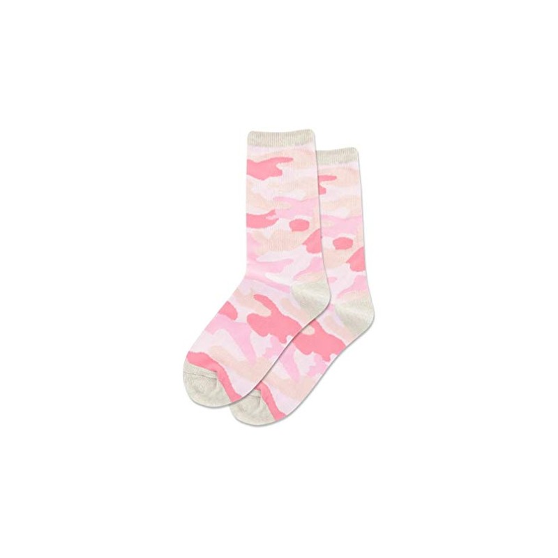 Hotsox Kid's Camouflage Crew Socks 1 Pair, Pink, Kid's Small/Medium