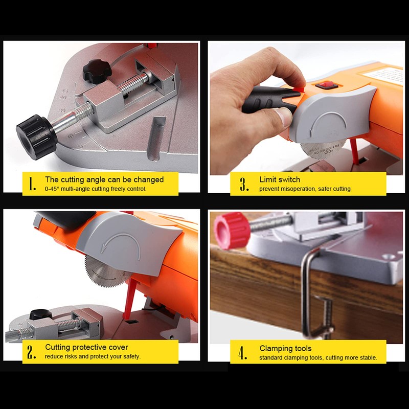 Mini Bench Cut-off Miter Saw Set 110V Power Benchtop Accurate