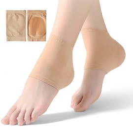 MAGPIE Heel Moisturizing Socks, Heel Care, Socks, Heel Care, Cuticle Care, Anti-Slip, Shock Absorbing, Skin Friendly Gel, Lightweight, Breathable, All-Season Use, Unisex (Skin Color)