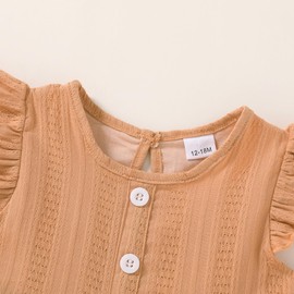 Happy Town Toddler Baby Girl Casual Dresses Summer Sundress Ruffle Button Down Solid Girl's Boho Dress Spring Outfits(18-24 Months,Pink)