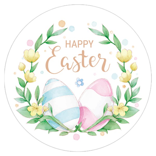 Lucleag 2 Inch Happy Easter Stickers for Kids, Round Easter