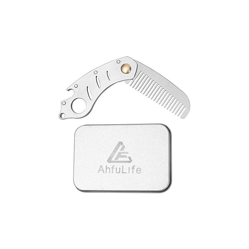 AhfuLife Peine de metal de acero inoxidable para cabello y