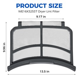 Romalon WE16X32537 Dryer Lint Filter Compatible with GE Hot-point Dryer Replaces 5304505076 AP7205579 WE16X29597 PS16873779 4977656