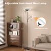 SIBRILLE Upgraded 2-in-1 Torchiere Floor Lamp, Dimmable Standing Lamp with