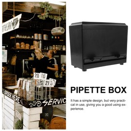 Healvian Drinking Straw Dispenser Straw Holder for Counter Push- Type Automatic Straw Box Pipette Container Straw Organizer for Countertop Home Coffee Bar Supplies