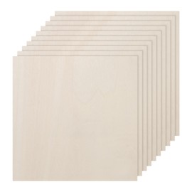 DMiotech 20 Pack 6 x 6 x 1/8 Inches 3mm Thick Wood Sheets Basswood Sheets Unfinished Plywood Squares Plywood for DIY Craft Laser Wood Burning Drawing