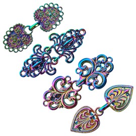 SYLVASS Non-Slip Sweater Clips for Cardigans | 4Pcs Women's Vintage Dazzling Clothing Holder, Anti Slip Clips