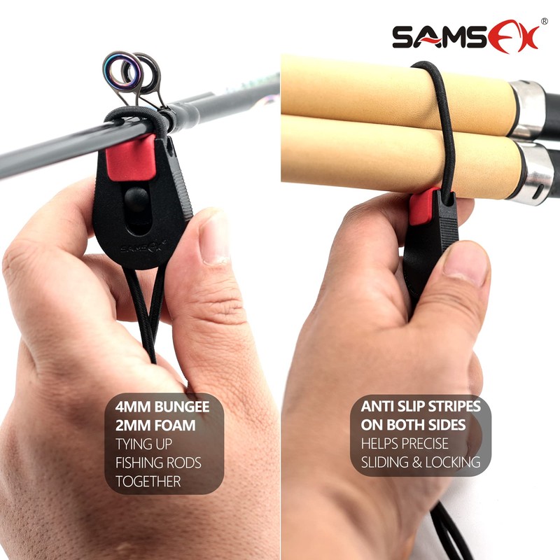 SAMSFX Fishing Rods Belt Stretchy Wrap Pole Straps Elastic Cable
