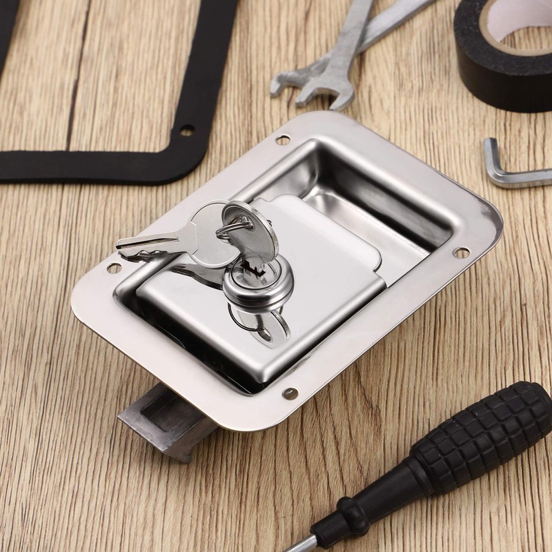 Stainless Steel Paddle Handle Toolbox Lock Paddle Latch Flush Mount