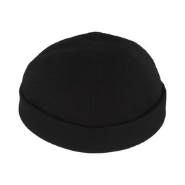 Bullani Docker Cap | Docker Hat | Sailor Hat Made of 100% Wool - Made in Germany - Comfortable & Skin-Friendly, black