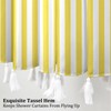 Yellow and White Stripd Shower Curtains for Bathroom Vertical Line