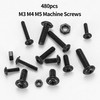 M3 M4 M5 Screws Set, 480 Pieces Pan Head Screws