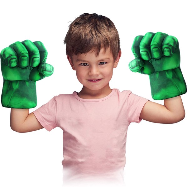 Toydaze Incredible Smash Fists Punching Gloves Kids Cosplay Costumes Gloves,Superhero Toys for Boys, Toddlers, Birthday, Halloween, Green