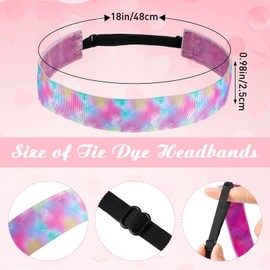 3 Pieces Tie Dye Elastic Headbands Kids Girls Tween Wide Head Bands Stretch Sports No Slip Chic Stretch Hairband for Yoga Adjustable Hair Band Hair Accessories