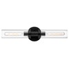 SANTOSTOCK Black Sconces Wall Lighting, Bathroom 2-Light Vanity Light W/Clear